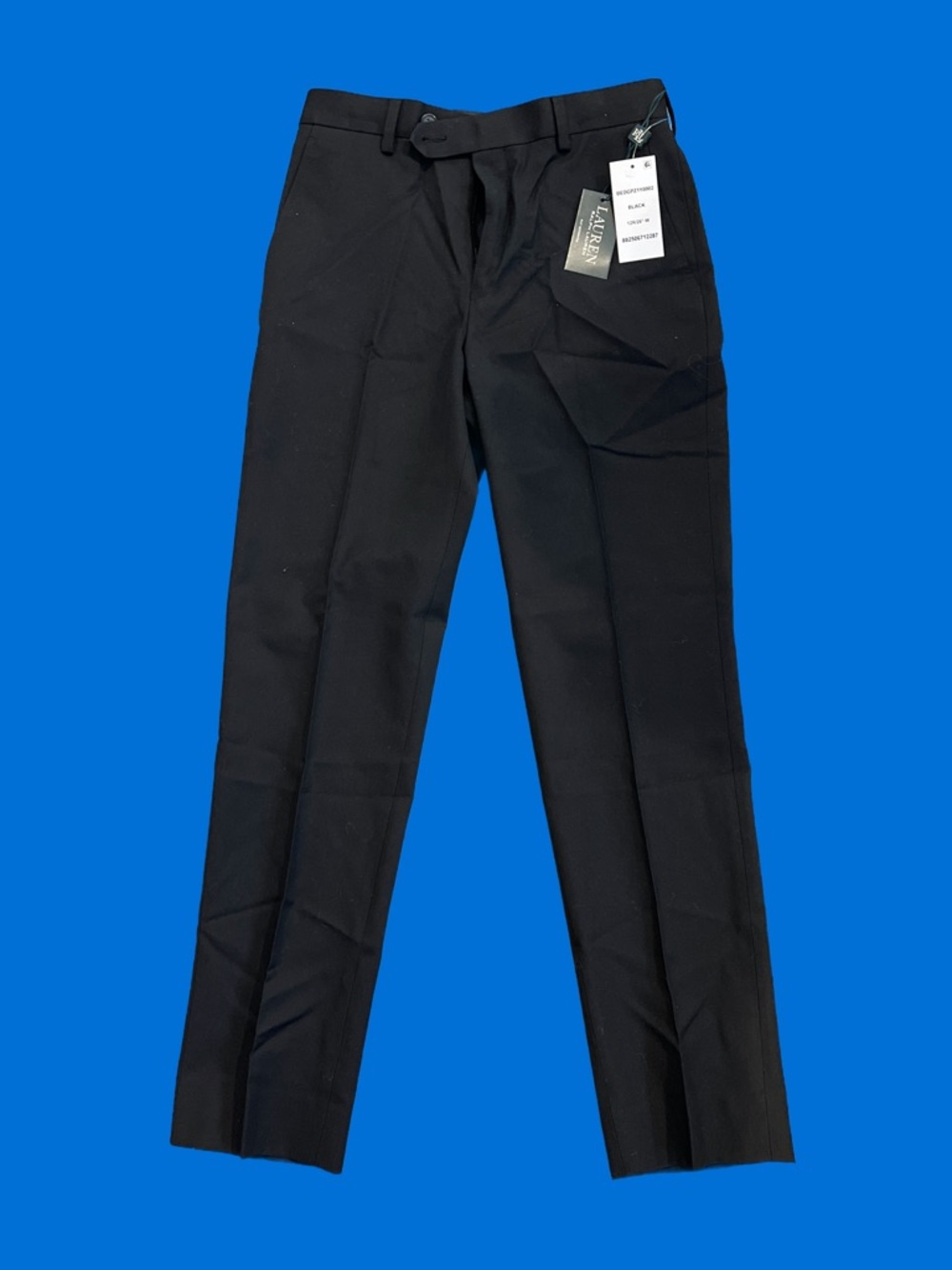 NWT: Lauren, Ralph Lauren Boys Black Dress Pants- Suit Separate Collection